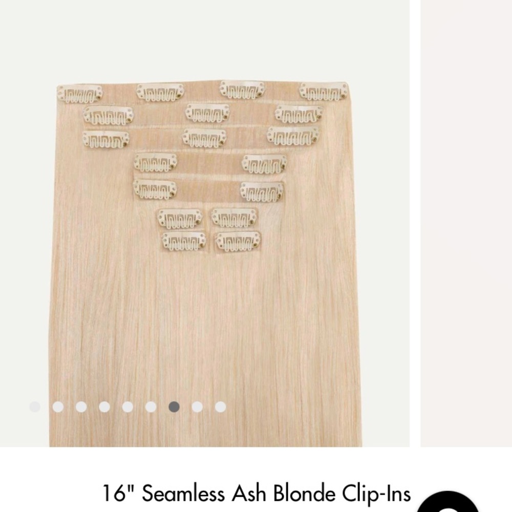 Luxy hair 100% human hair seamless ash blonde hair extensions. 16 inches